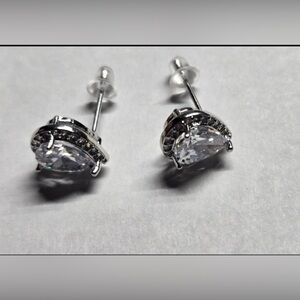 Nikola Valenti White Gold Plated Water drop Stud Earrings